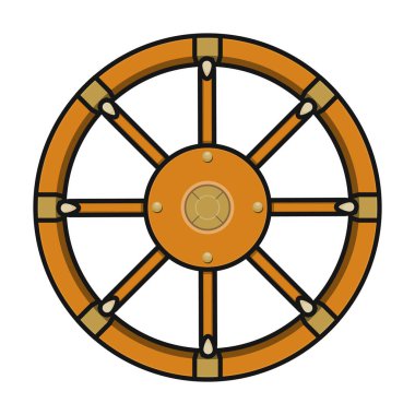 Taşıyıcı vektör simgesi tekerleği. Renkli vektör logosu beyaz arka plan tekerleğinde izole edilmiş..