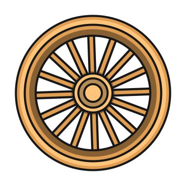 Taşıyıcı vektör simgesi tekerleği. Renkli vektör logosu beyaz arka plan tekerleğinde izole edilmiş..