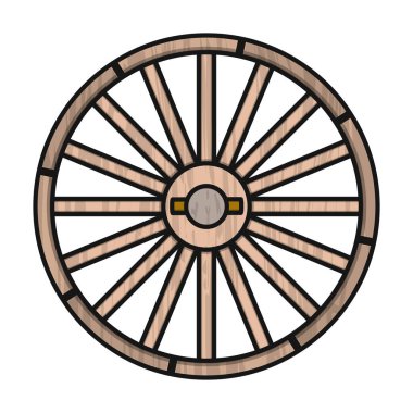 Wheel of cart vector icon.Color vector logo isolated on white background wheel of cart. clipart