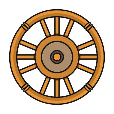 Taşıyıcı vektör simgesi tekerleği. Renkli vektör logosu beyaz arka plan tekerleğinde izole edilmiş..