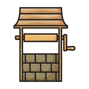 Tahta kuyu vektör simgesi. Renk vektör logosu beyaz arkaplan tahtasına izole edilmiş. .