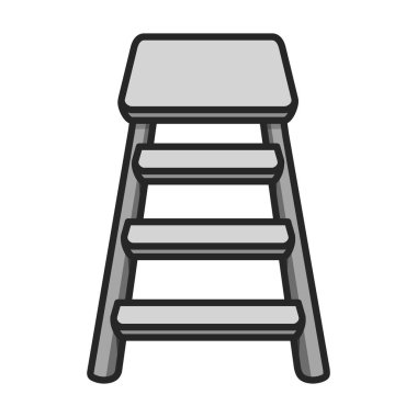 Merdiven vektör simgesi. Beyaz arkaplan merdiveninde izole edilmiş renk vektör logosu.