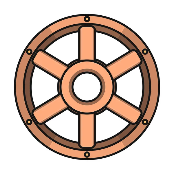 Wheel Cart Vector Icon Color Vector Logo Isolated White Background — Stock Vector