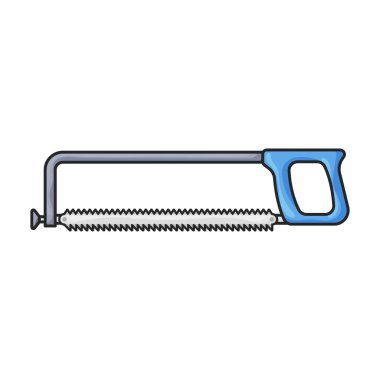 Demir Testere vektör simgesi. Renk vektör logosu beyaz arka plan testeresinde izole edildi .