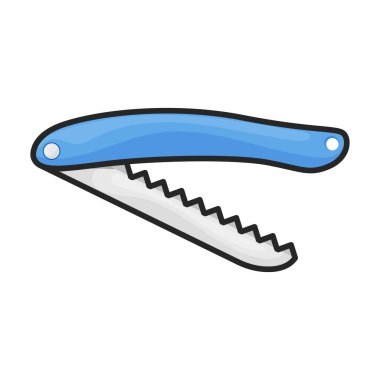 Küçük testere vektör simgesi. Renkli vektör logosu beyaz arkaplan testeresinde izole edildi .