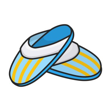 Ev terliği vektör simgesi. Beyaz arka plan ev terliğinde izole edilmiş renk vektör logosu..