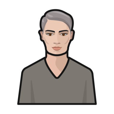 Avatar ve yüz vektör renk simgesi. Beyaz arkaplanda vektör illüstrasyon profili ve portresi. Avatar ve yüzün izole edilmiş renk illüstrasyon logosu .