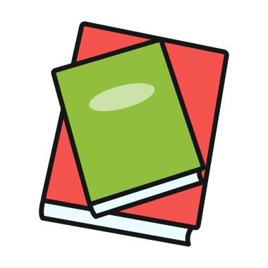 Kitap yığını vektör simgesi. Beyaz arkaplan kitaplarının üzerine izole edilmiş renk vektörü logosu .