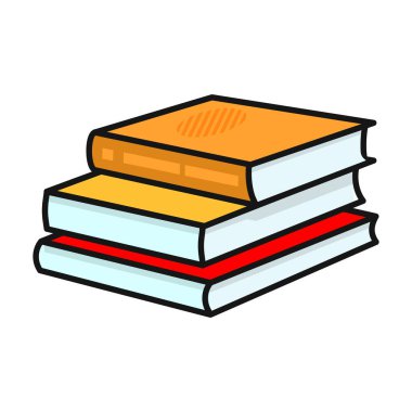 Kitap yığını vektör simgesi. Beyaz arkaplan kitaplarının üzerine izole edilmiş renk vektörü logosu .