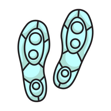 Ayakkabı vektör simgesi baskısı. Ayakkabının beyaz arka plan baskısı üzerine izole edilmiş renk vektörü logosu .