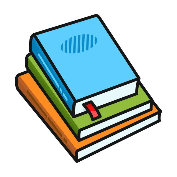 Pilha Livros Ícone Vetorial Logotipo Vetor Cor Isolado Pilha Fundo — Vetor de Stock