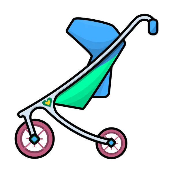 Kinderwagen Vektor Symbol Farbvektor Logo Isoliert Auf Weißem Hintergrund Kinderwagen — Stockvektor