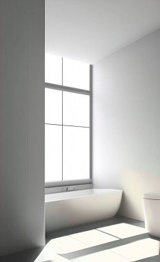 Relax and White bathroom in house