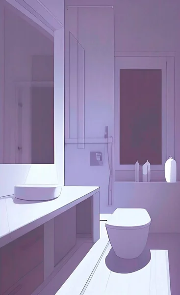 romantic bathroom style cartoon anime