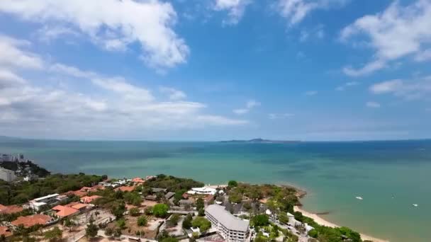 Hög Vinkel Utsikt Över Havet Och Himlen Pattaya Thailand — Stockvideo