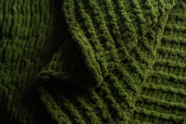 Μονόχρωμο Φόντο Άνετο Πράσινο Πλεκτό Πουλόβερ — Φωτογραφία Αρχείου
