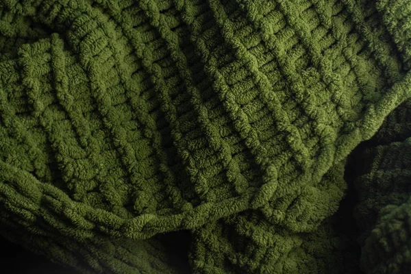 Monochrom Hintergrund Der Gemütlichen Grünen Strickpullover — Stockfoto