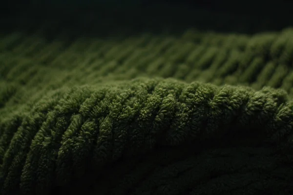 Монохромный Фон Уютного Зеленого Трикотажного Свитера — стоковое фото