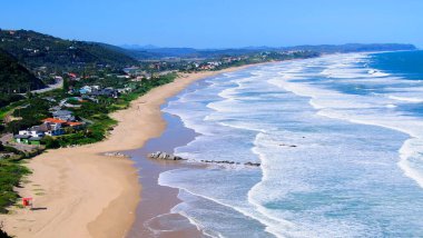 Aerial view of Wilderness beach on the Garden Route in South Africa