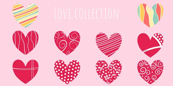 Les Coeurs Sont Prêts Modèle Graphique Pour Amour Saint Valentin — Image vectorielle