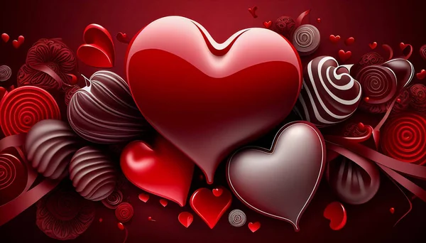 Modèle Fond Avec Des Coeurs Amour Jour Saint Valentin Février — Photo