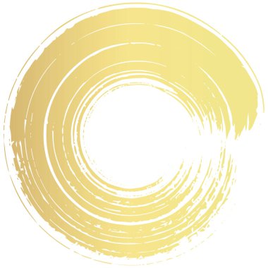 Altın bir çemberin fırça darbesinin vektör çizimi.
