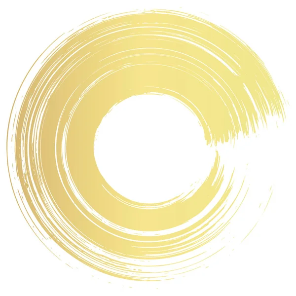 Vektor Illustration Eines Pinselstrichs Eines Goldenen Kreises — Stockvektor