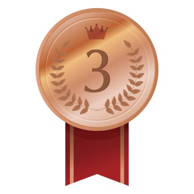 Bronz madalyaların, bronz çizgileri olan kırmızı kurdeleler..