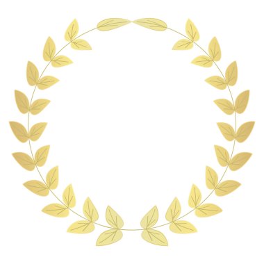 Altın defne çelenginin vektör çizimi.