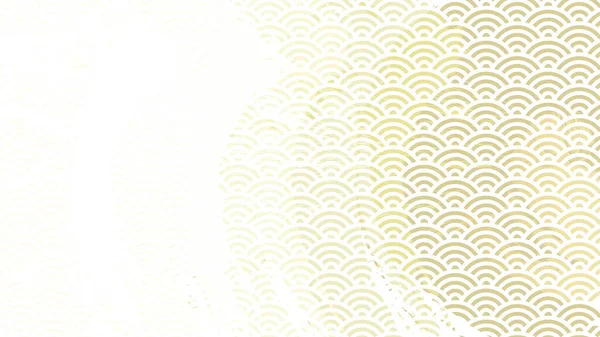 日本の波模様とリップルブラシストロークを組み合わせた水平背景イラスト — ストックベクタ