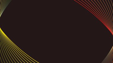 Renkli çizgi dalga çerçevesi ve siyah arkaplan çizimi.