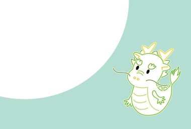 Neon tüplü şirin bir ejderhanın yeni yıl resmi..