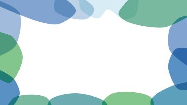 Parlak mavi tonlarda organik şekillerin çerçeve arkaplan çizimi.