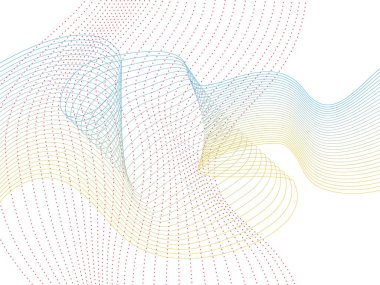 Üst üste binen katı dalgalar ve kesik dalgalarla soyut arkaplan.