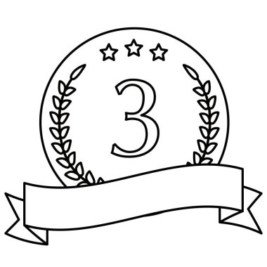 Üçüncülük madalyasını kurdeleyle çizen kırık bir çizginin simgesi.