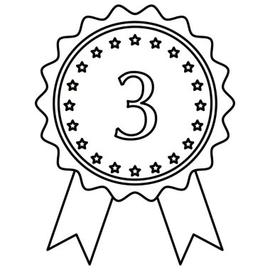 Üçüncülük madalyasını kurdeleyle çizen kırık bir çizginin simgesi.