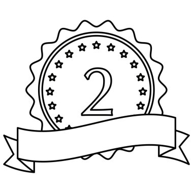 Bir kurdeleyle ikincilik madalyası çizen bir çizginin simgesi.