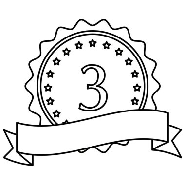 Üçüncülük madalyasını kurdeleyle çizen kırık bir çizginin simgesi.