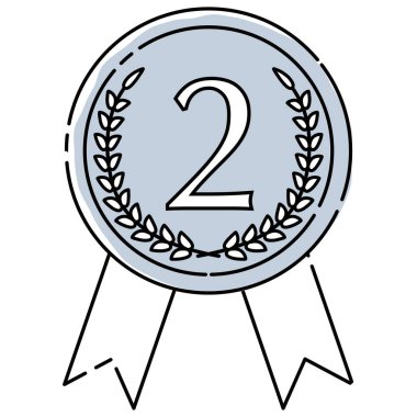 Gümüş madalya ikonu tasviri. Kesik çizgiler, kaba gümüş boya..