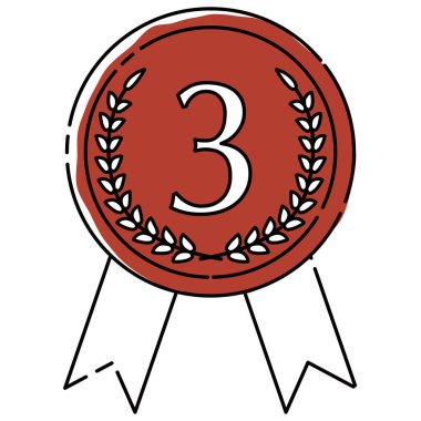 Bronz madalya ikonu çizimi. Kırmızımsı bronz çizgiler, pürüzlü bronz boya..