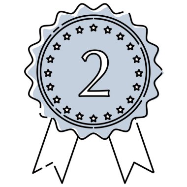 Gümüş madalya ikonu tasviri. Kesik çizgiler, kaba gümüş boya..