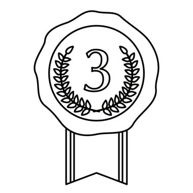 Üçüncülük madalyasını kurdeleyle çizen kırık bir çizginin simgesi.