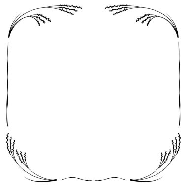 Pirinç Kulaklı Çelenk Çelenkleri. Japon Biçimli Sonbahar Tasarım Elementleri.