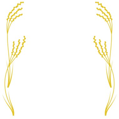 Pirinç kulak hattı dekorasyonu malzemesi. Japon Stili Sonbahar Tasarım Elementleri. Altın versiyonu..