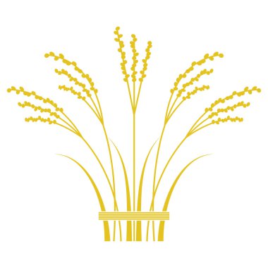 Pirinç kulaklı siluet pervane şeklinde bağlanmış. Japon Stili Sonbahar Tasarım Elementleri. Altın versiyonu..