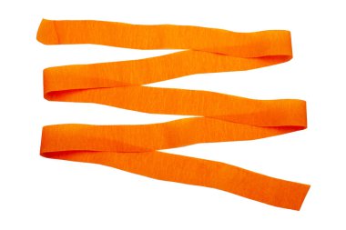 turuncu kağıt konfeti bandı beyaz arkaplanda izole