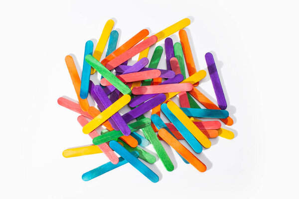 wooden sticks for children math isolated on white background