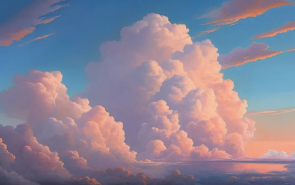 Chmury Nad Sielankowym Krajobrazem Widok Lotu Ptaka Błękitne Niebo Puszystymi — Zdjęcie stockowe