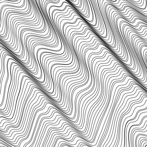 Abstract Zwarte Witte Golflijnen Patroon Achtergrond — Stockfoto