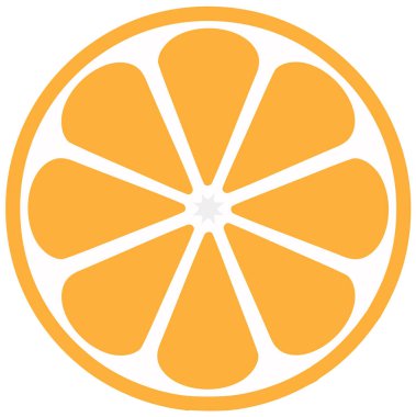 Portakal renkli meyve dilimleri, beyaz arka planda izole edilmiş. ZIP dosyası EPS, JPEG ve PNG biçimlerini içerir.